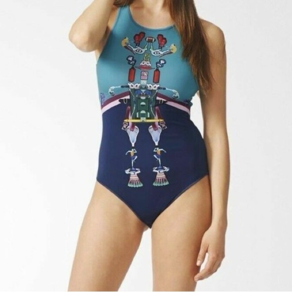 Adidas x Mary Katrantzou Equipment Graphic Print Bodysuit S Avant Garde Rare